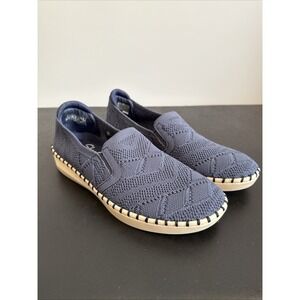 Skechers‎ Womens Sz 6.5 Sepulveda 2.0 Blue Vegan Washable Crochet Slip-Ons NWOB